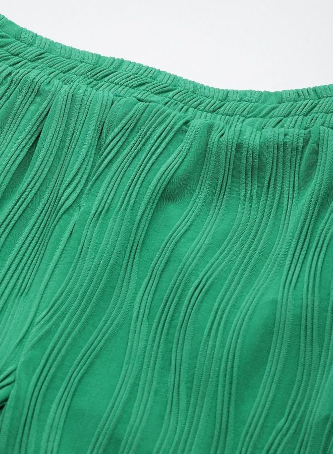 Freehand Women Straight Fit Textured Sleeveless Mid Rise Top and Pant Co-Ord Set - Image 3