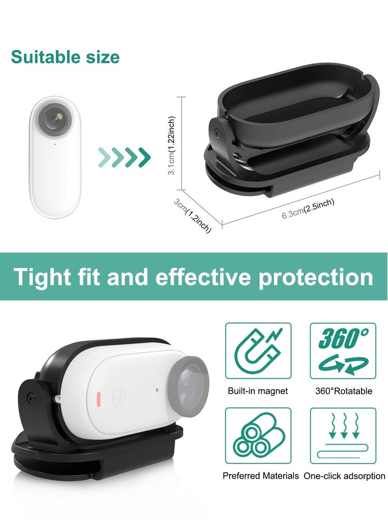 SYOSI - Camera Cap Clip Magnetic Mount Bracket for Insta360 GO3 or GO2 Adjustable Action Camera Baseball Cap Mount Baseball hat Mount for Action Camera  Quick Release Hat Clip for Hands Free Shooting - Image 1