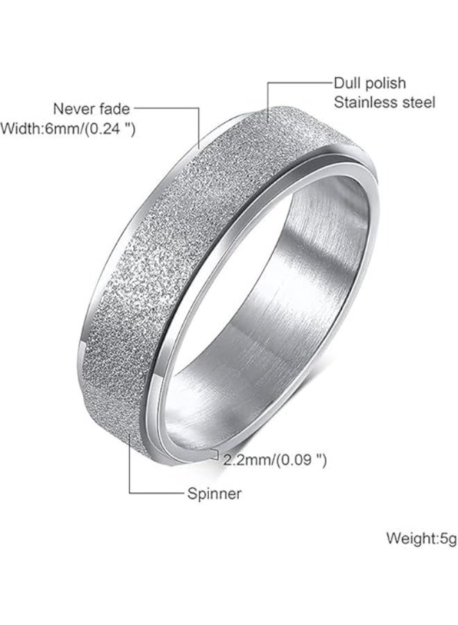 Fayrouz Jewellery Luxury Solitaire Ring Polished Stainless Steel with Shiny Sand Effect, Elegant Design, Simple and Stylish, Rust and Corrosion Resistant, Long Lasting Delicate Shine. - Image 2