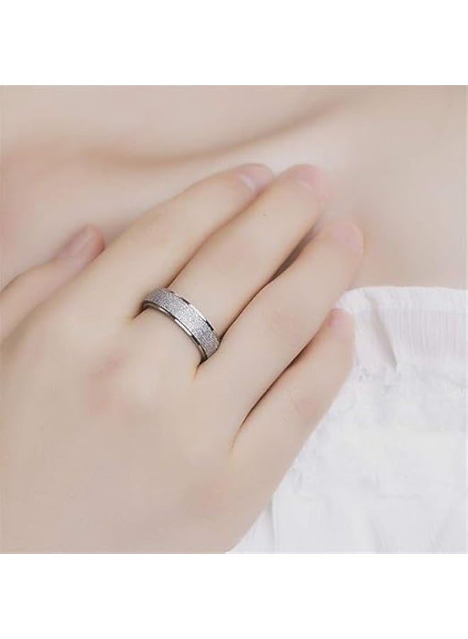Fayrouz Jewellery Luxury Solitaire Ring Polished Stainless Steel with Shiny Sand Effect, Elegant Design, Simple and Stylish, Rust and Corrosion Resistant, Long Lasting Delicate Shine. - Image 5