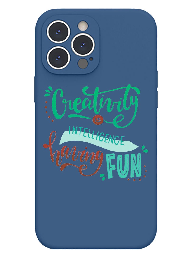 Theodor Protective Slim Fit Case Liquid Silicone Cover with Full Body Protection Anti-Scratch Shockproof Case For iPhone 13 Pro Blue  - Crew 5 - Image 1