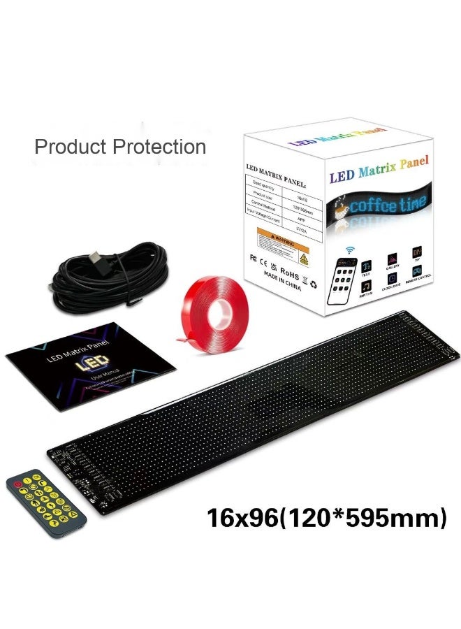 Bluetooth-Controlled Programmable LED Display with Custom Text Animation for Automotive Applications - Perfect for Shops, Cars, and Hotels - Image 1