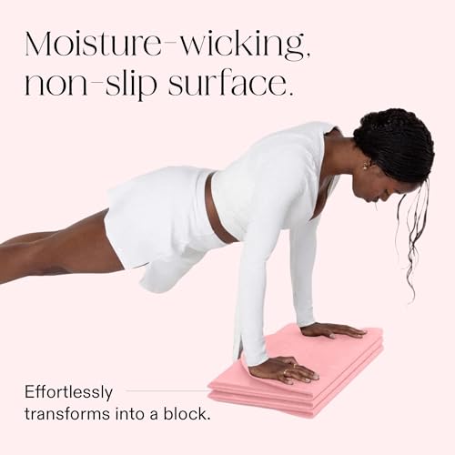 Bala Compact Workout Mat for Gym, Blush - 12MM Thick Slip-Resistant & Sweat Absorbing Yoga Mat for Pilates, Core Training & Exercise - Home Fitness Essentials for Women & Men - Travel-Friendly - Image 3