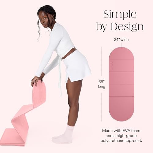 Bala Compact Workout Mat for Gym, Blush - 12MM Thick Slip-Resistant & Sweat Absorbing Yoga Mat for Pilates, Core Training & Exercise - Home Fitness Essentials for Women & Men - Travel-Friendly - Image 5
