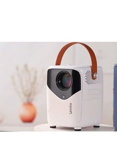 Umiio Q2 Projector Bluetooth Quadrangle Trapezoid 5M Projection Distance 1080P Resolution Portable Outdoor Movie Projector Compatible with Smartphone HDMI USB AV Fire Stick