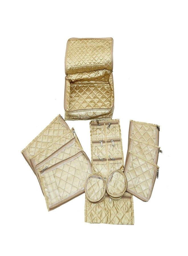 MSclassy Satin Jewellery Box (Gold) | Luxurious and Durable Storage for Precious Ornaments | Ideal for Travel and Gifting - Image 2