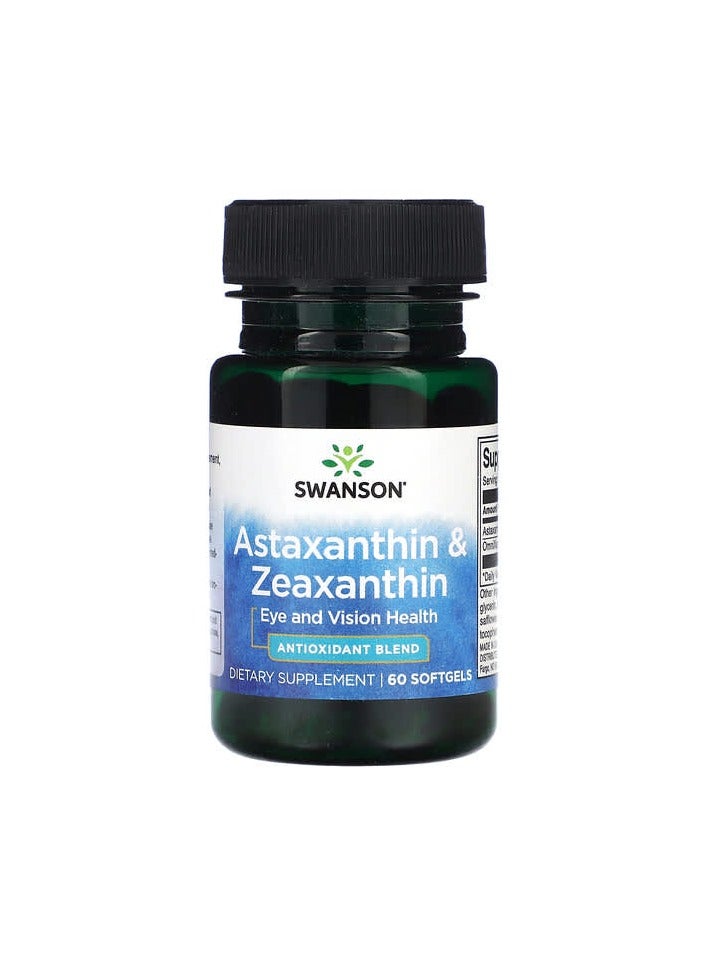 SWANSON Astaxanthin & Zeaxanthin, 60 Softgels