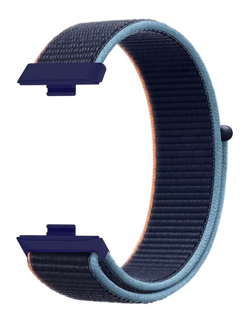 Nylon Loop Strap for Huawei Watch Fit 3/4/4 Pro Smartwatch Sport Bracelet Soft Band Correas Accessories (Blue/Orange) - Image 2