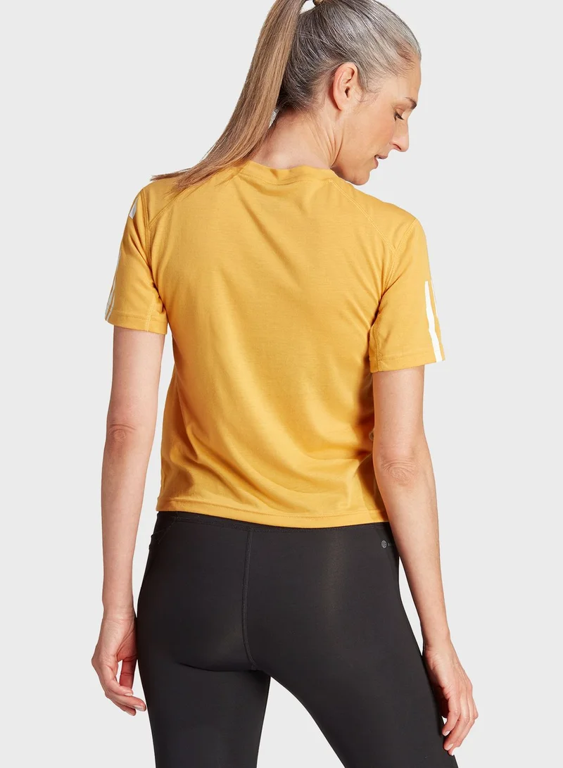 Adidas Train Essentials Train Cotton 3-Stripes Crop T-Shirt