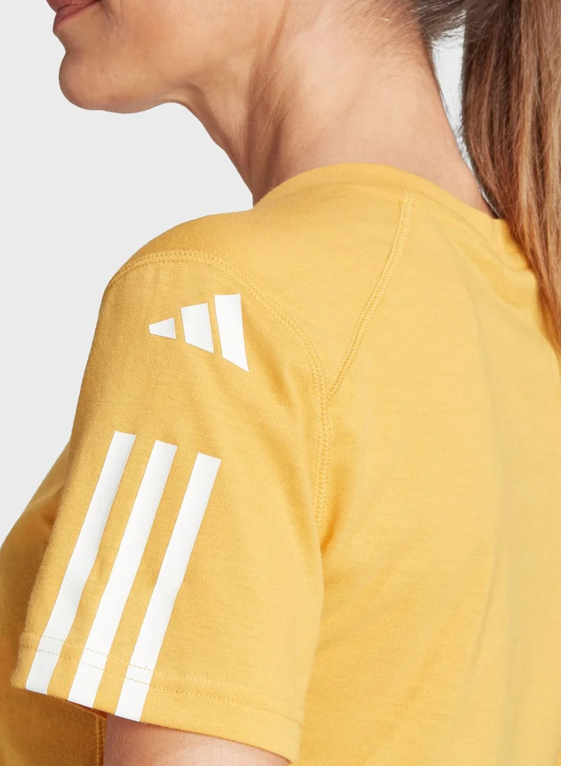 Adidas Train Essentials Train Cotton 3-Stripes Crop T-Shirt