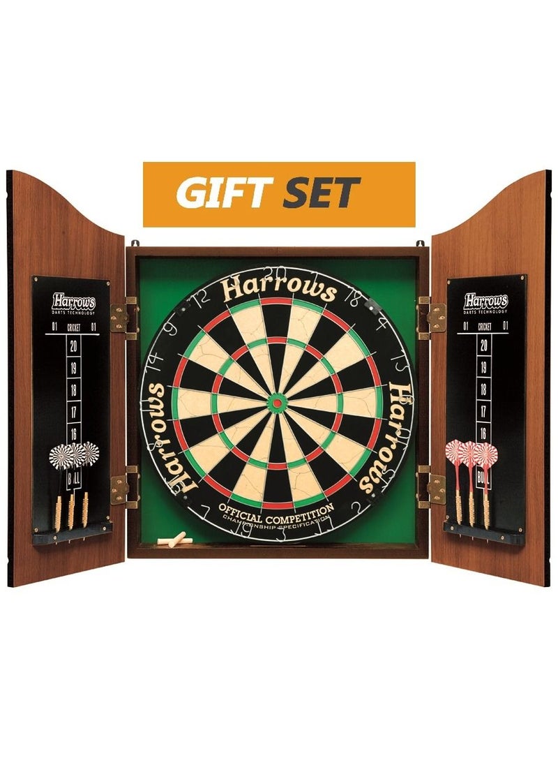 Harrows - Wood Dartboard Cabinet Full Set - Image 1