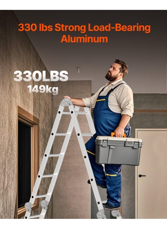 Egardenkart Egardenkart Multi-Purpose Aluminum Folding Ladder - Portable, Adjustable, Safe, and Durable for Home, Work, and Outdoor Use  - Image 5