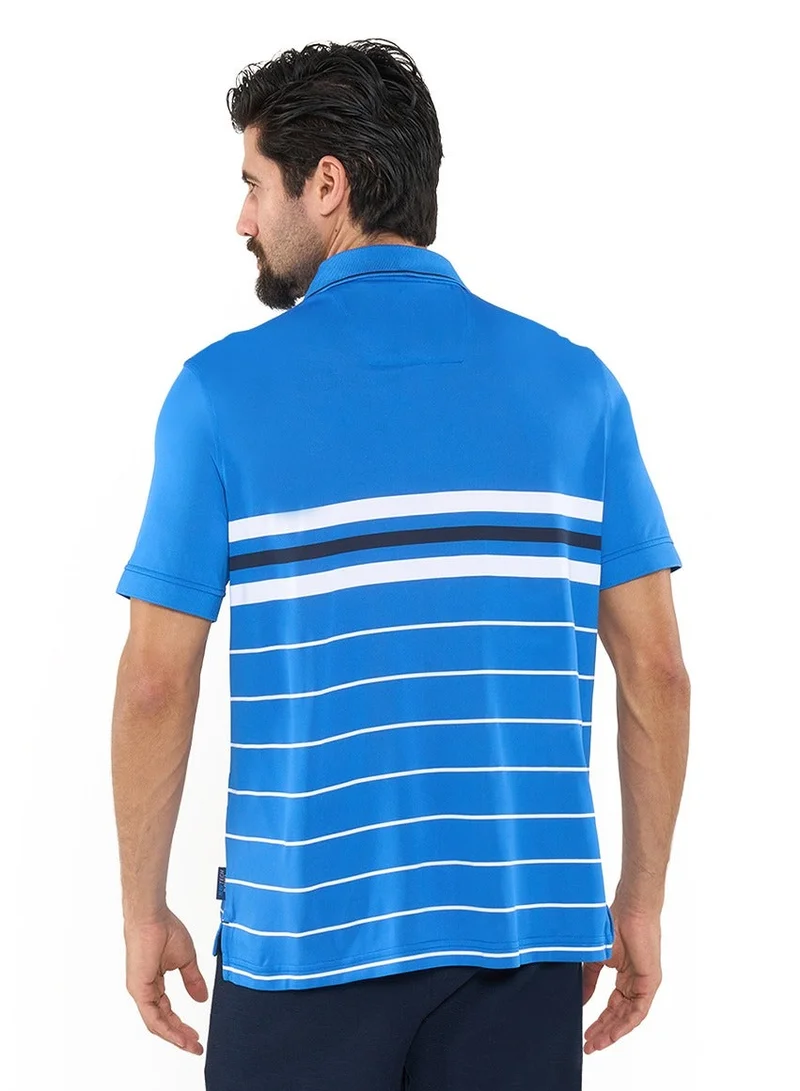 NAUTICA Blue Striped Relaxed Dry-fit Polo Shirt for Men | Best Price UAE