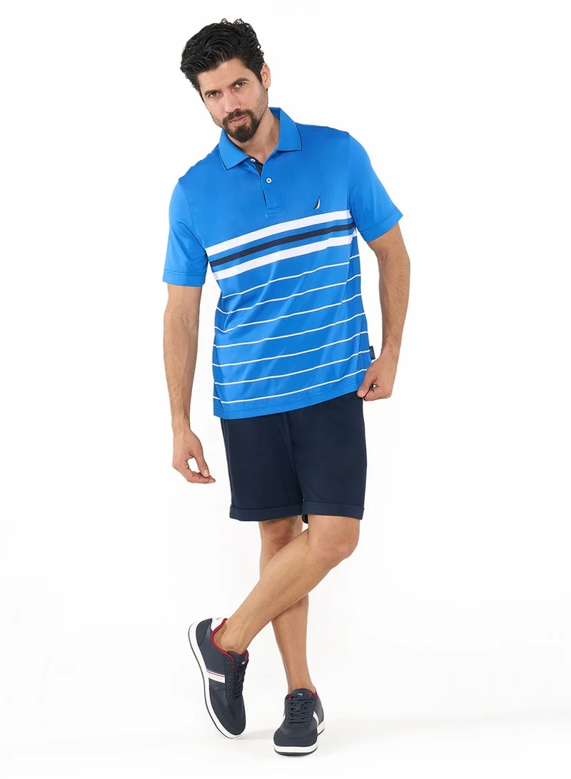 NAUTICA Blue Striped Relaxed Dry-fit Polo Shirt for Men | Best Price UAE