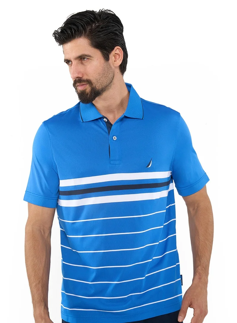 NAUTICA Blue Striped Relaxed Dry-fit Polo Shirt for Men | Best Price UAE