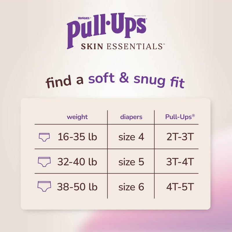 Pull-Ups Girls' Skin Essentials Potty Training Pants, Training Underwear, 3T-4T (32-40 lbs), 68 Ct - Image 4