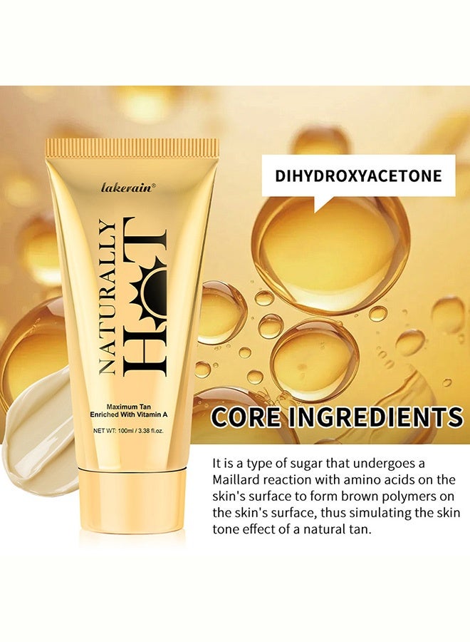 lakerain Naturally Hot Maximum Tan Lotion with Vitamin A for Deep Golden Tan and Skin Hydration 100ml - Image 4