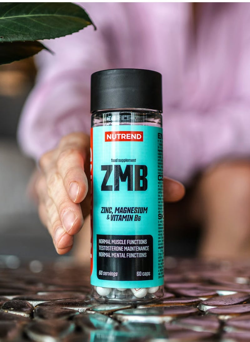 NUTREND ZMB – 60 Capsules | Magnesium, Zinc & Vitamin B6 Supplement for Muscle Function - Image 2