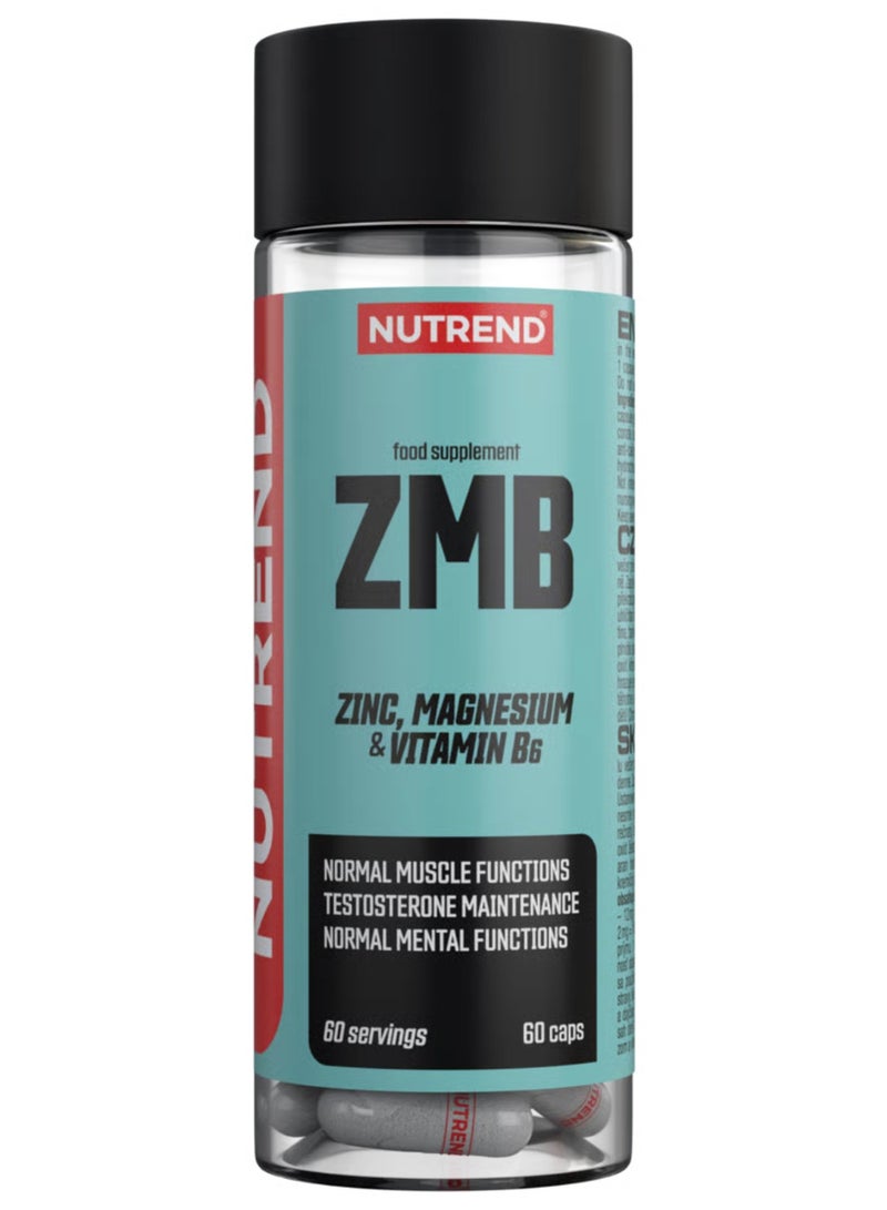 NUTREND ZMB – 60 Capsules | Magnesium, Zinc & Vitamin B6 Supplement for Muscle Function - Image 1