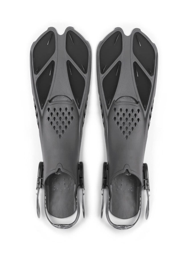 Delavala Short Swim Fins, Adult Kids Snorkel Fins for Lap Swimming Diving Snorkeling Travel Size with Mesh Bag - Image 1
