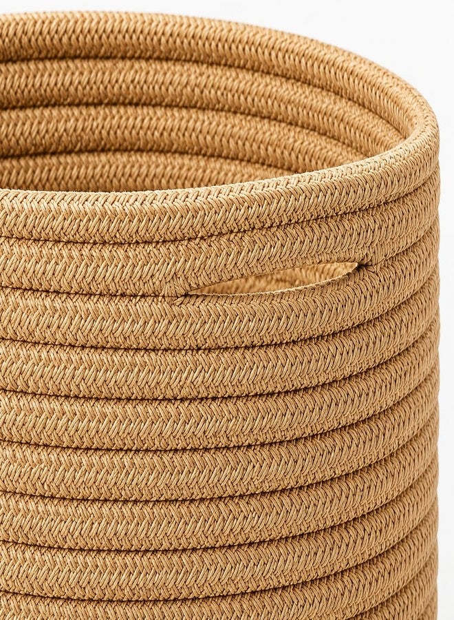 Adhigams Jute Rope Storage Basket Organizer Bin Decorative Woven Container Multipurpose Clothes Towel Holder Handmade Braided Round Utility Home Decor Basket Pack of 1 Natural Brown - Image 3