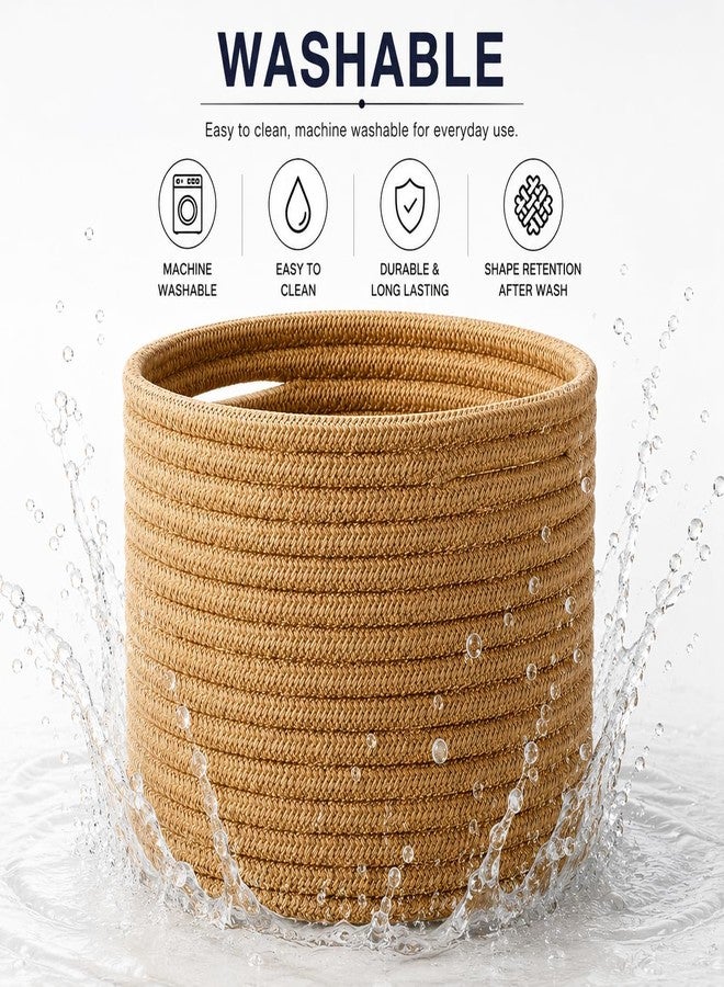 Adhigams Jute Rope Storage Basket Organizer Bin Decorative Woven Container Multipurpose Clothes Towel Holder Handmade Braided Round Utility Home Decor Basket Pack of 1 Natural Brown - Image 4