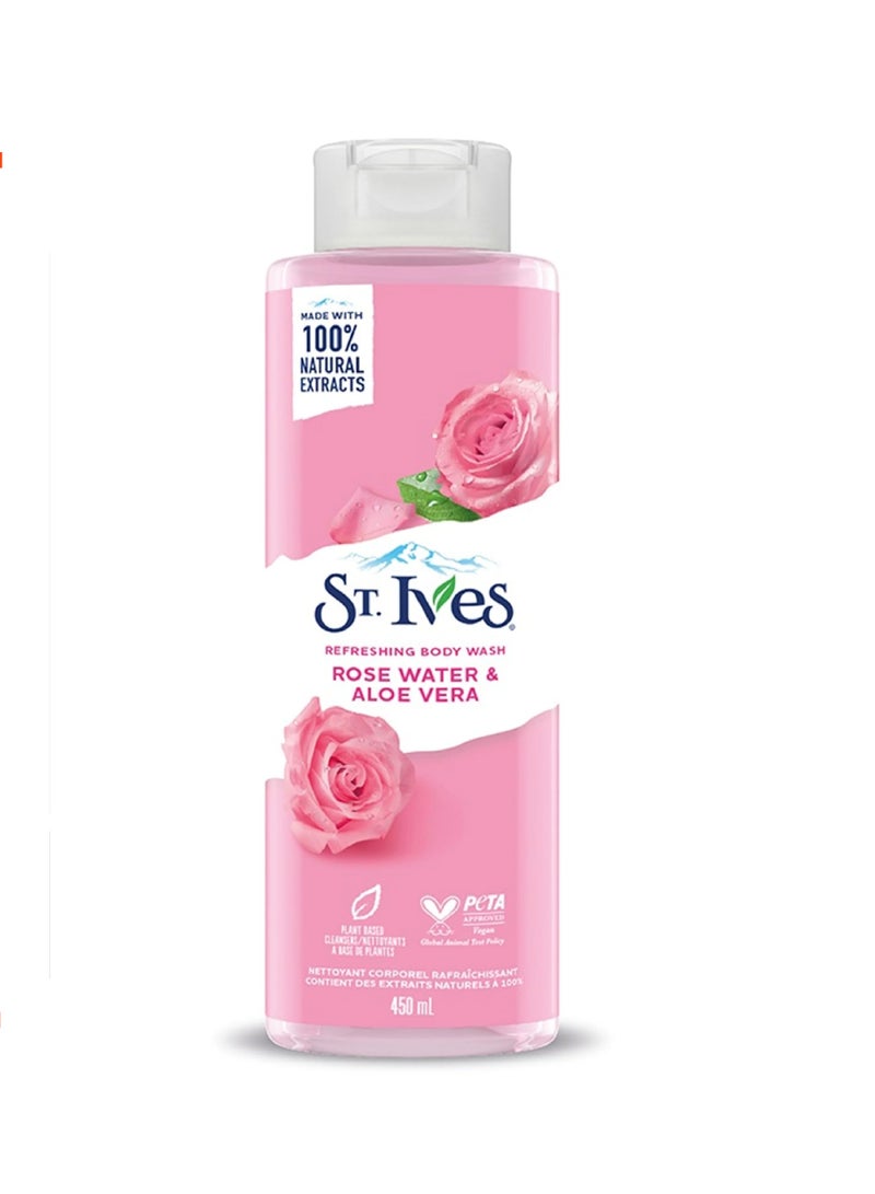 St. Ives Rose Water & Aloe Vera Body Wash 450ml