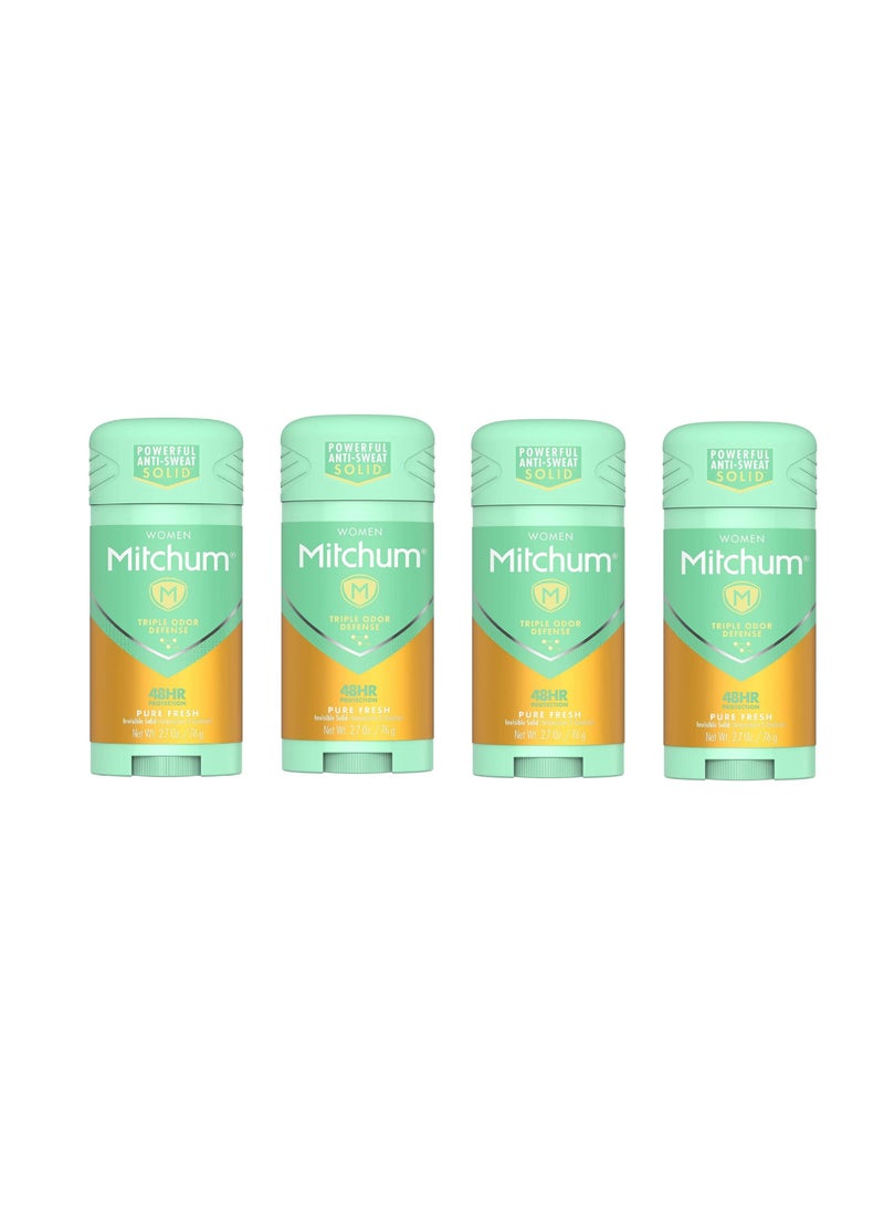 Mitchum Mitchum For Women Advanced Control Anti-Perspirant Deodorant Invisible Solid Pure Fresh 2.70 oz (Pack of 4)  - Image 1