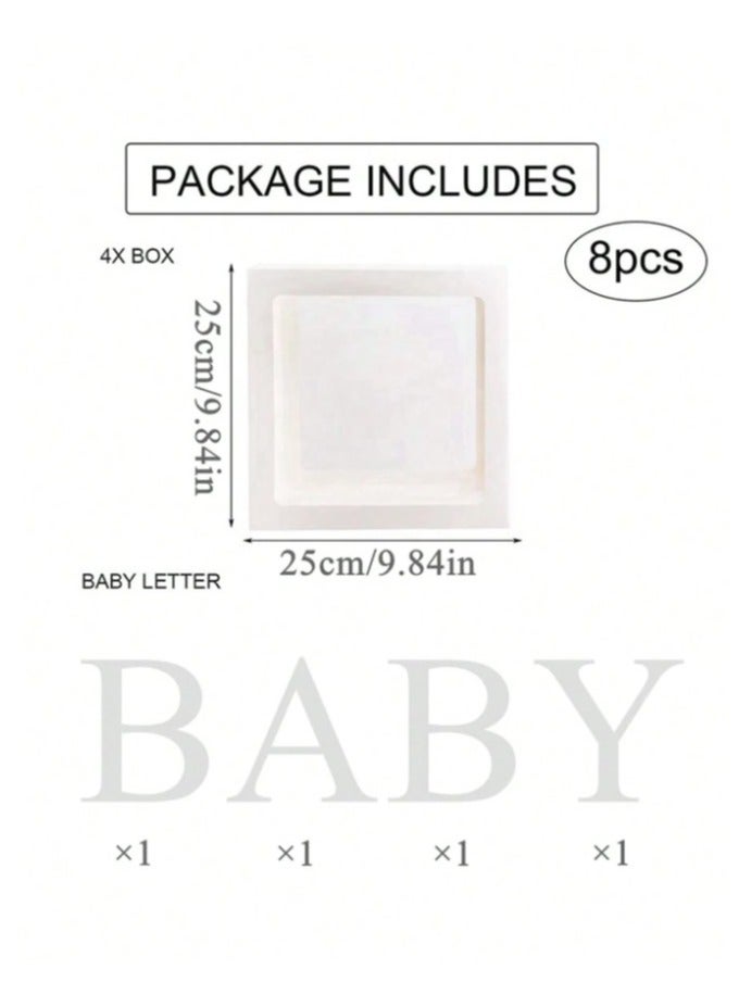 Baby Shower Decorations Set of 4 White BABY Balloon Boxes and 40 Pink and Blue Gender Reveal Balloons - Image 3