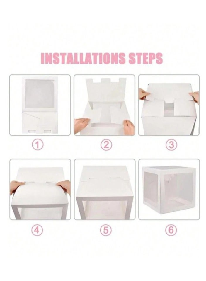 Baby Shower Decorations Set of 4 White BABY Balloon Boxes and 40 Pink and Blue Gender Reveal Balloons - Image 5