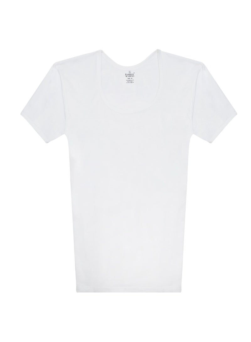 Fashion Academy Mens Inner T-Shirt White pack of 6 - Image 2