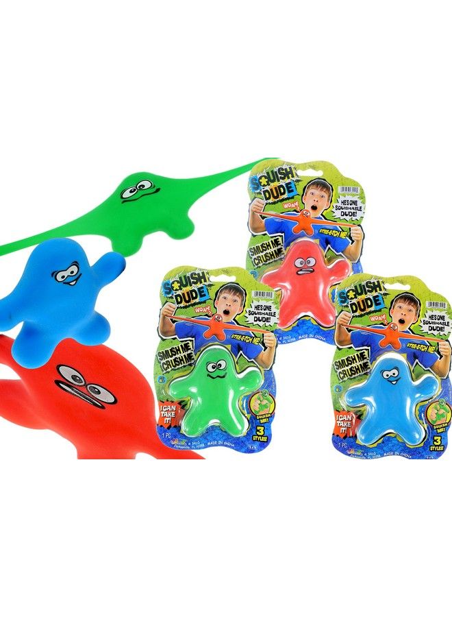 Ja-Ru لعبة فidget من رجل Squish Dude مصنوعة من الرمل القابل للتمدد (3 أشكال متنوعة) من Ja Ru. تخفيف التوتر والقلق، ألعاب حسية للأطفال والبالغين. هدايا حفلات، جوائز صفية. ألعاب علاجية للتوحد وADHD. 3410 3P - Image 2