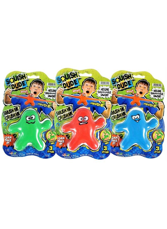 Ja-Ru لعبة فidget من رجل Squish Dude مصنوعة من الرمل القابل للتمدد (3 أشكال متنوعة) من Ja Ru. تخفيف التوتر والقلق، ألعاب حسية للأطفال والبالغين. هدايا حفلات، جوائز صفية. ألعاب علاجية للتوحد وADHD. 3410 3P - Image 3