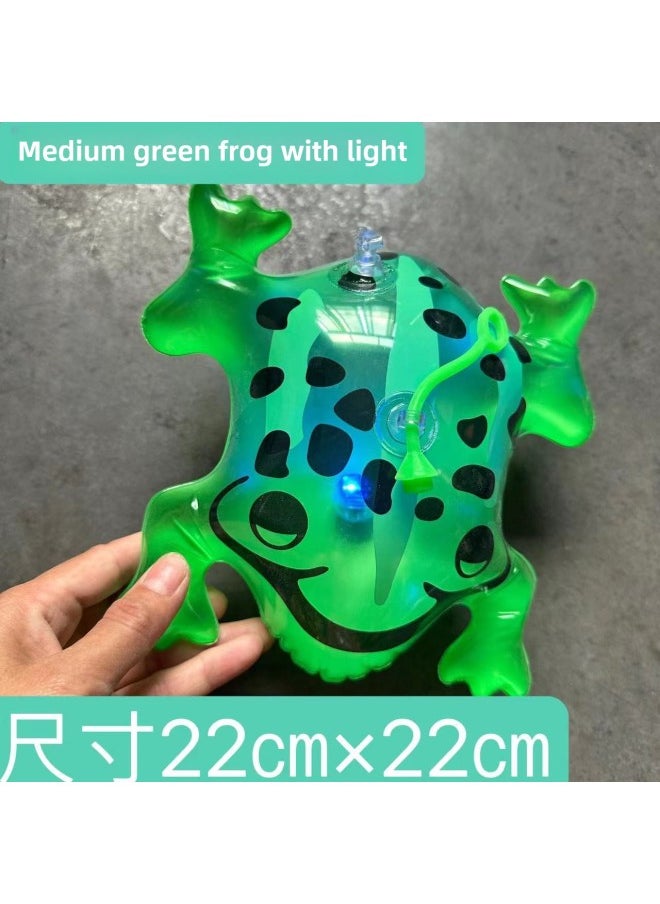 Online Red Frog Balloon Inflatable Frog Luminous Frog Frog Frog Inflatable Toy Mini Frog Manufacturer-Color:Medium Green Frog  - Image 1