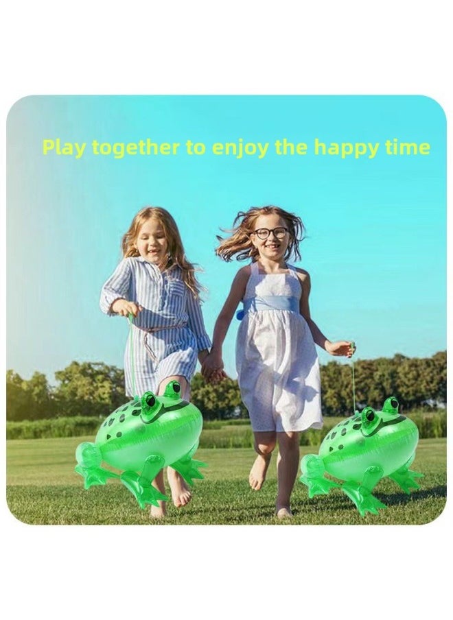 Online Red Frog Balloon Inflatable Frog Luminous Frog Frog Frog Inflatable Toy Mini Frog Manufacturer-Color:Medium Green Frog  - Image 3