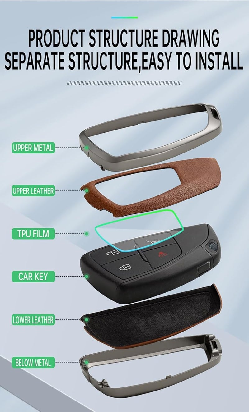 SANRILY PU Leather Key Fob Cover for Buick and Chevy - Image 5