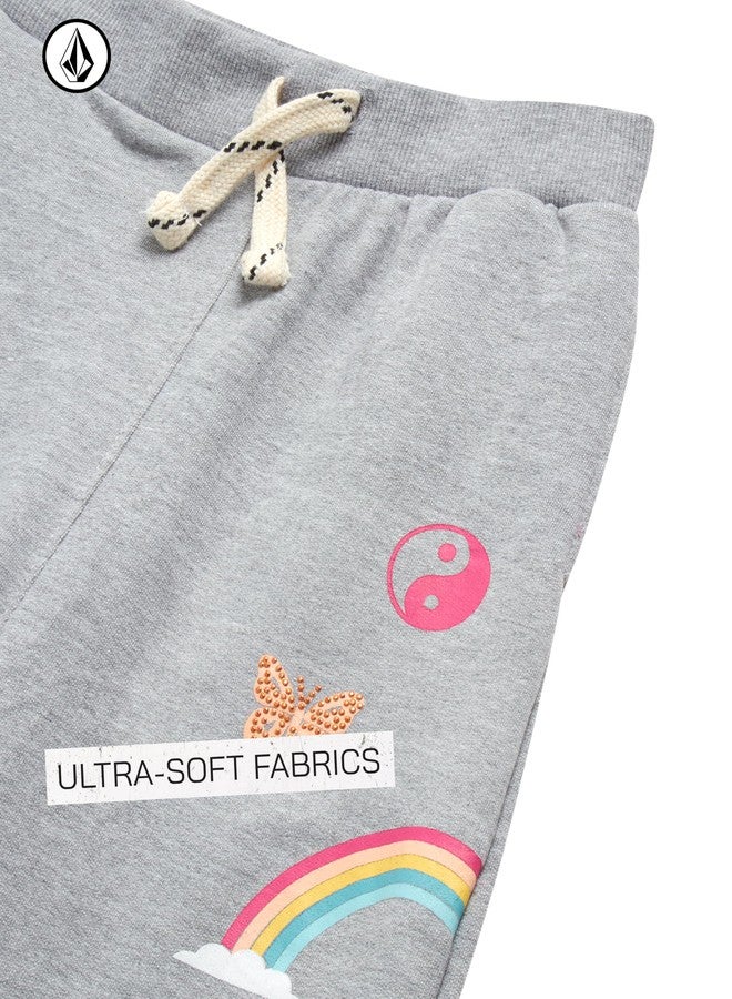 Volcom Girls' Sweatsuit Set - 2 Piece French Terry Pullover Crewneck Sweatshirt and Jogger Sweatpants Set for Girls (7-12), Grey Heather, 10 - Image 5