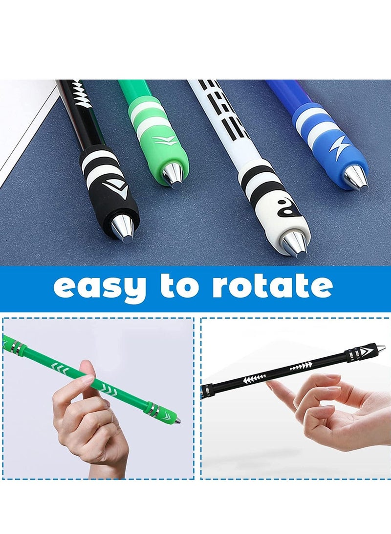 KASTWAVE Weighted Finger Spinning Pen Mod with Silicone Bracelet, Metal Heads Gaming Finger Pen, Anti Slip 8.5In Rotating Ballpoint Pen for Student Adults to Relieve Stress, No Pen Refill (4 Set)  - Image 4