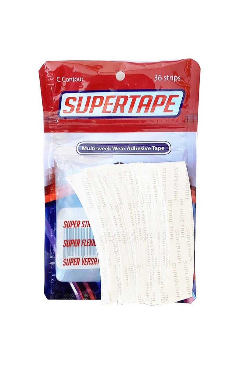SUPERTAPE Double Sided lace Hairpiece Wig Toupee Tape，C Contour 36 Strips，Multi-week Wear Adhesive Tape - Image 1