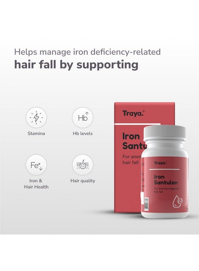 Traya Iron Santulan | Ayurvedic Supplements for Iron Deficiency & Anemia-Related Hair Fall | Boost Hemoglobin Levels | Reduces Fatigue, Improves Stamina & Controls Hairfall | 60 Tablets - Image 4