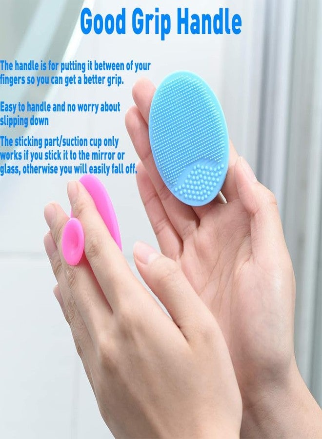 KitchenFest® Silicone Facail Cleansing Brush Deep Pore Skin Care Exfloiator Scrubber Beauty Soft Bristle Blackhead Remover Brush - Multicolor (S, 2) - Image 3