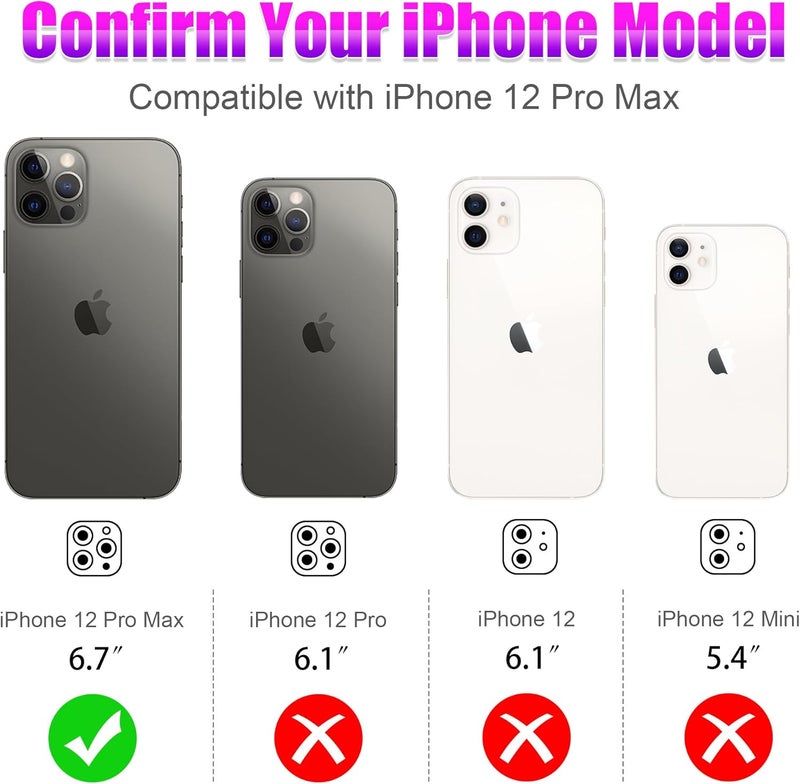 AGVEE 3+3 6 Pack for iPhone 12 Pro Max 6.7" Camera Lens Protector, Bling Diamond & Bling Glitter Metal Ring 9H Tempered HD Glass Camera Cover Film, Bling-Black - Image 2