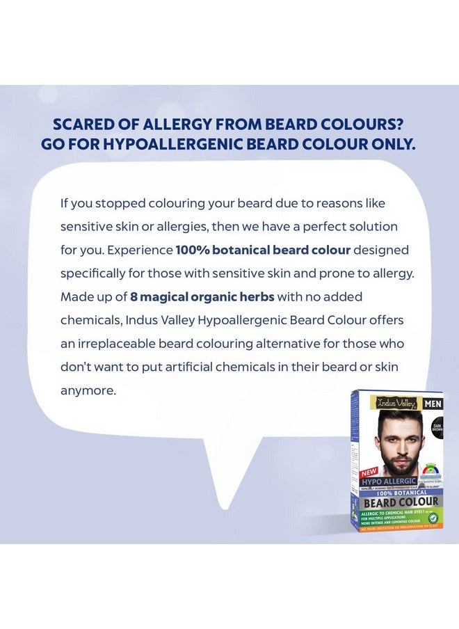 Indus Valley - 100% Botanical Hypo Allergic Aqua Beard Colour Dark Brown (100G +15Ml) - Image 1