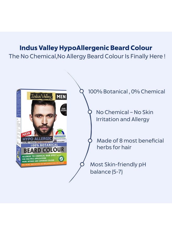 Indus Valley - 100% Botanical Hypo Allergic Aqua Beard Colour Dark Brown (100G +15Ml) - Image 1