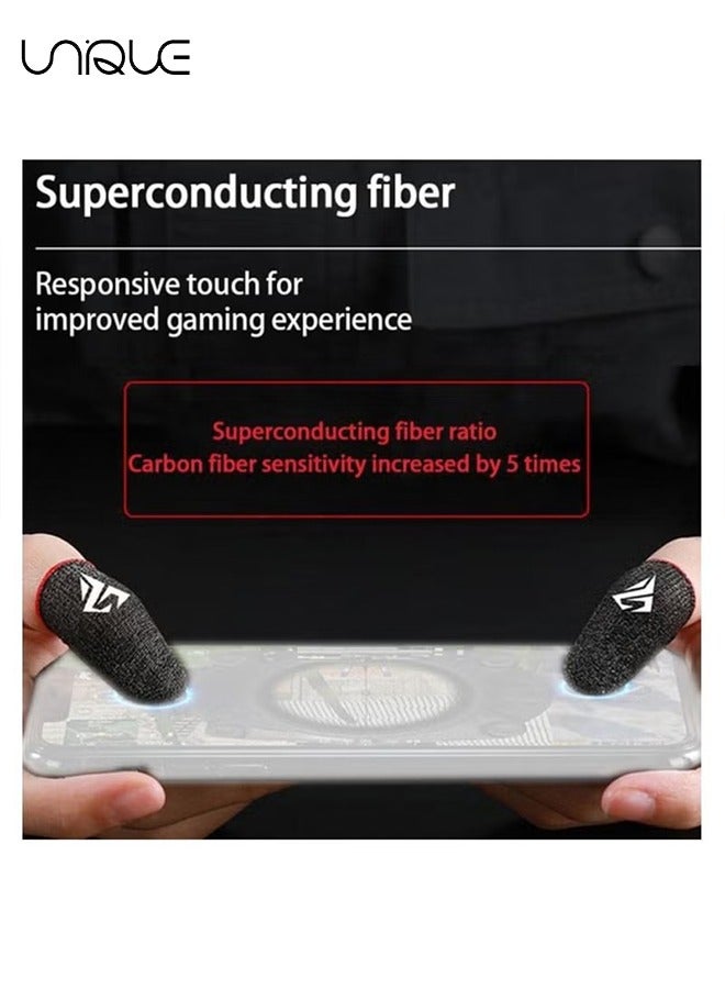 Unique 5 Pack Mobile Phone Gaming Finger Sleeves, Finger Sleeves Fit All Touchscreen Devices, 0.3mm Superconducting Nanofibers, Smooth Feel, Anti-Sweat, Extremely Thin, Green Edge  - Image 4