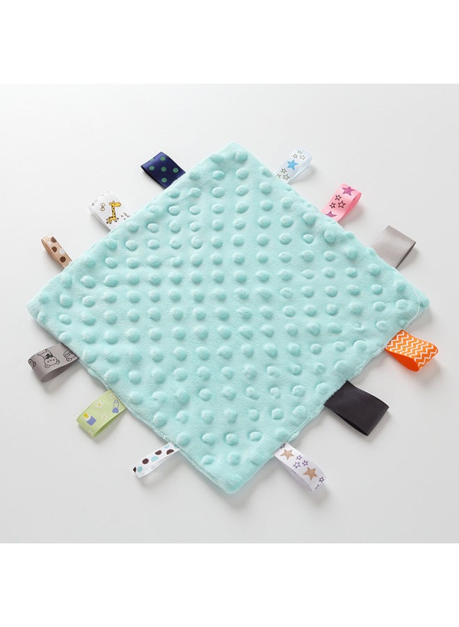 Baby Peas Velvet Label Comfort Towel Can Be Imported Toy Saliva Towel Baby Sleeping Hand Doll Toy-Color:Green (Quartet Ambulance Towel)  - Image 1