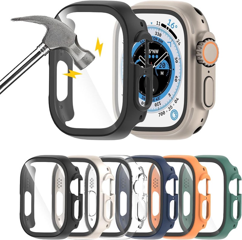 HASDON Apple Watch Ultra 49mm 6-Pack Case with Tempered Glass Screen Protector, Ultra-Thin Scratch-Resistant Full Bumper - Image 3