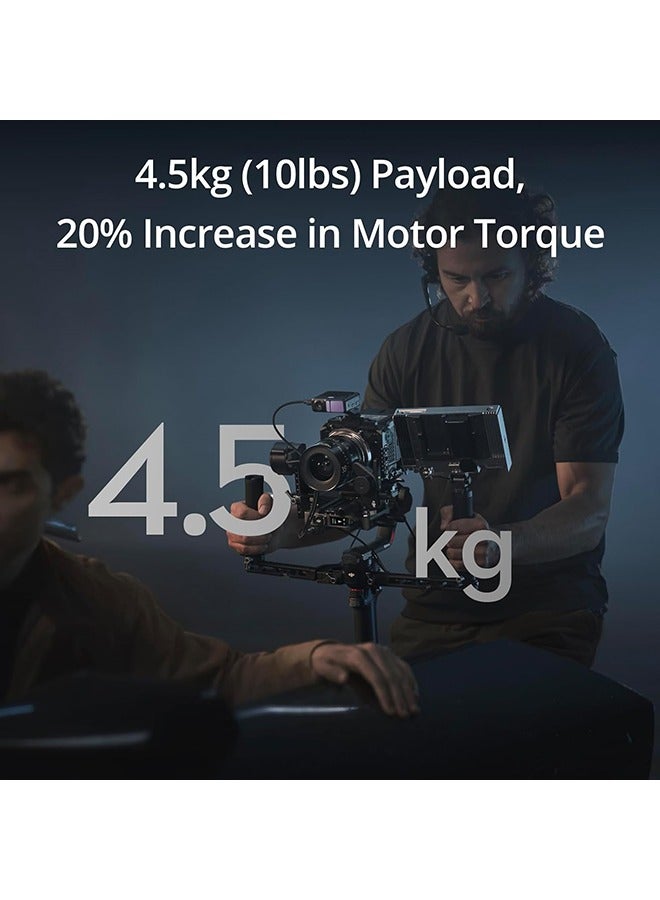 dji RS 4 Pro Combo, 3-Axis Gimbal Stabilizer for DSLR & Cinema Cameras Canon/Sony/Panasonic/Nikon/Fujifilm, Native Vertical Shooting, 4.5kg/10lbs Payload, With Image Transmitter & Focus Pro Motor Black - Image 2