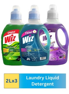 Wiz Laundry Liquid Detergent Lavender,Floral and Green (PACK OF 3)