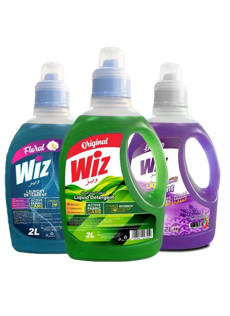 Wiz - Wiz Laundry Liquid Detergent Lavender,Floral and Green (PACK OF 3) - Image 1